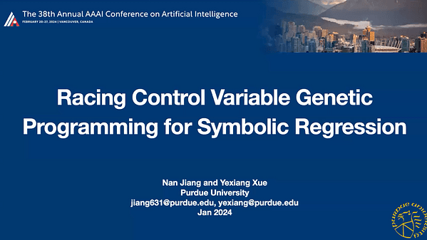 Racing Control Variable Genetic Programming for Symbolic Regression | VIDEO