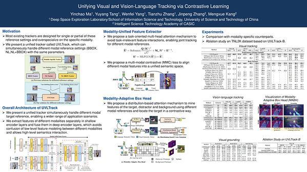 Unifying Visual and Vision-Language Tracking via Contrastive Learning