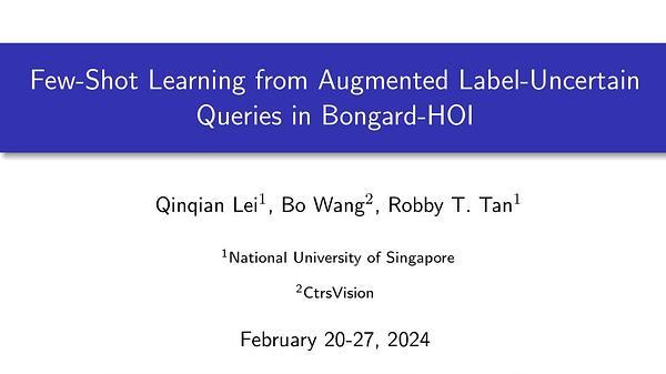 Few-Shot Learning from Augmented Label-Uncertain Queries in Bongard-HOI