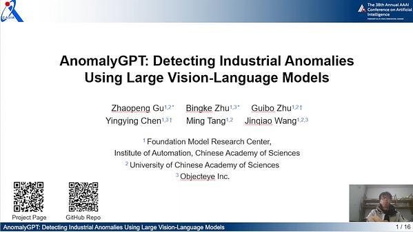 AnomalyGPT: Detecting Industrial Anomalies Using Large Vision-Language Models | VIDEO