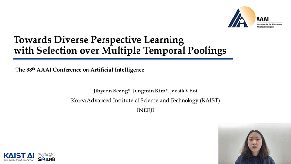 Towards Diverse Perspective Learning with Selection over Multiple Temporal Poolings