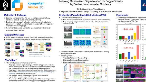 Learning Generalized Segmentation for Foggy-Scenes by Bi-directional Wavelet Guidance