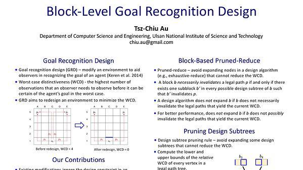 Block-Level Goal Recognition Design