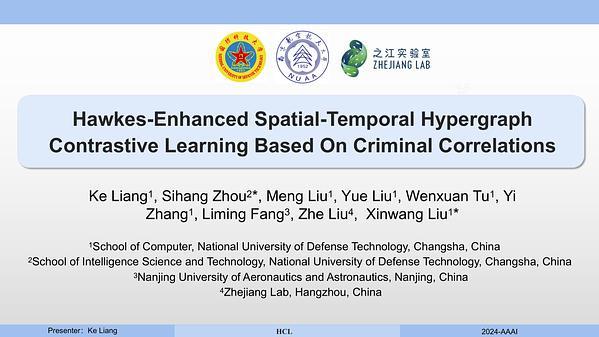 Hawkes-Enhanced Spatial-Temporal Hypergraph Contrastive Learning Based on Criminal Correlations