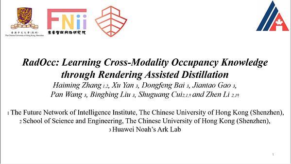 RadOcc: Learning Cross-Modality Occupancy Knowledge through Rendering Assisted Distillation | VIDEO
