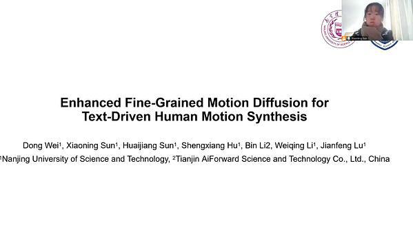 Enhanced Fine-Grained Motion Diffusion for Text-Driven Human Motion Synthesis | VIDEO