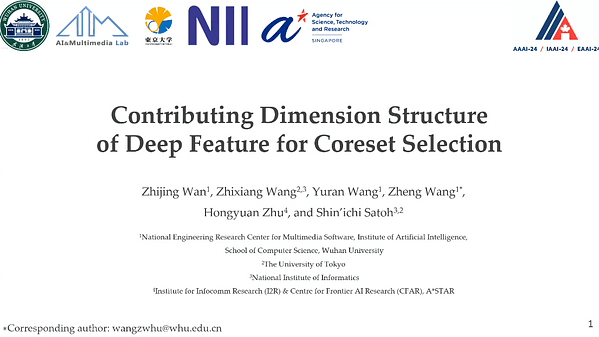 Contributing Dimension Structure of Deep Feature for Coreset Selection | VIDEO