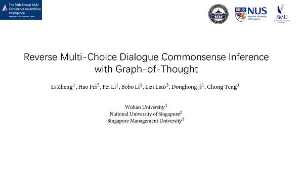 Reverse Multi-Choice Dialogue Commonsense Inference with Graph-of-Thought