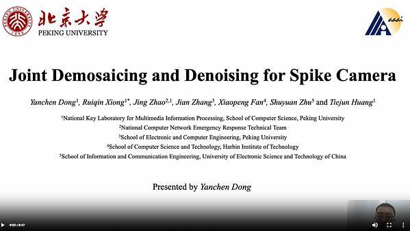 Joint Demosaicing and Denoising for Spike Camera