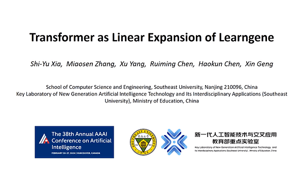 Transformer as Linear Expansion of Learngene