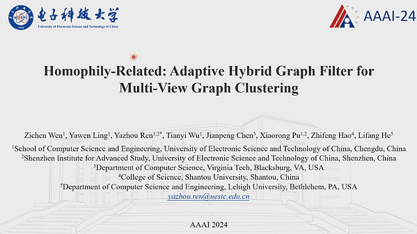 Homophily-Related: Adaptive Hybrid Graph Filter for Multi-View Graph Clustering | VIDEO