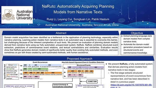 NaRuto: Automatically Acquiring Planning Models from Narrative Texts