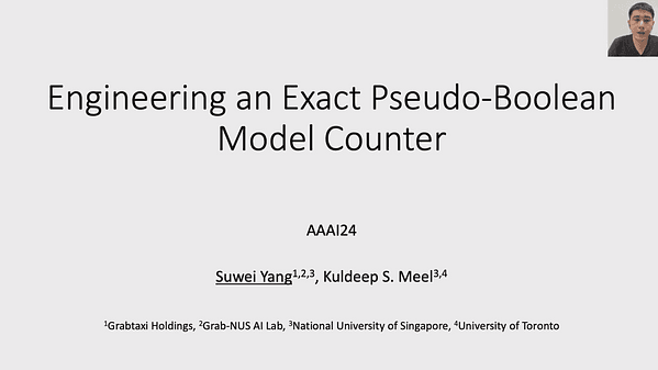 Engineering an Exact Pseudo-Boolean Model Counter | VIDEO