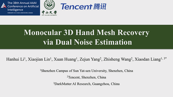 Monocular 3D Hand Mesh Recovery via Dual Noise Estimation