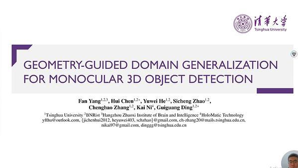 Geometry-Guided Domain Generalization for Monocular 3D Object Detection