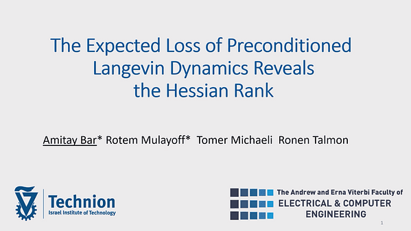 The Expected Loss of Preconditioned Langevin Dynamics Reveals the Hessian Rank | VIDEO