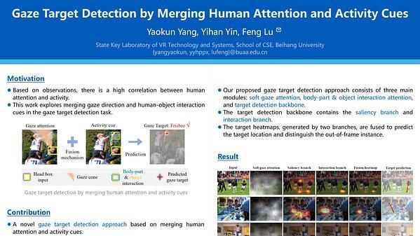 Gaze Target Detection by Merging Human Attention and Activity Cues