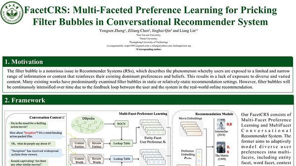 FacetCRS: Multi-Faceted Preference Learning for Pricking Filter Bubbles in Conversational Recommender System