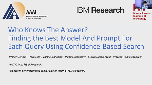 Who Knows the Answer? Finding the Best Model and Prompt for Each Query Using Confidence-Based Search | VIDEO