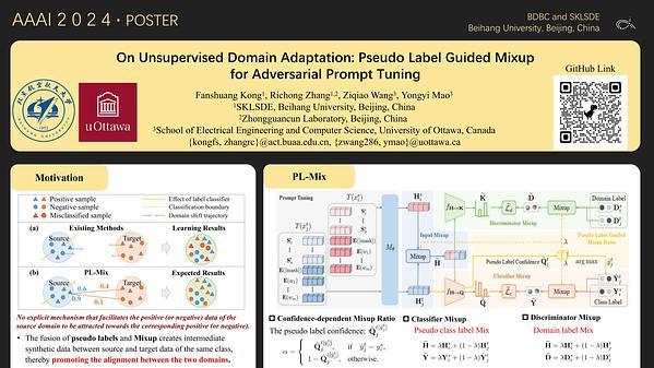 On Unsupervised Domain Adaptation: Pseudo Label Guided Mixup for Adversarial Prompt Tuning