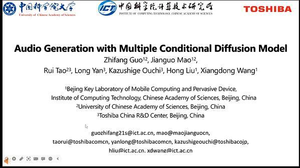 Audio Generation with Multiple Conditional Diffusion Model | VIDEO