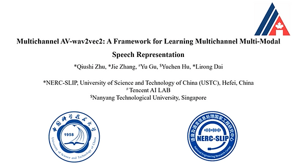 Multichannel AV-wav2vec2: A Framework for Learning Multichannel Multi-Modal Speech Representation | VIDEO