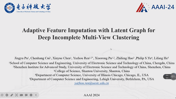 Adaptive Feature Imputation with Latent Graph for Deep Incomplete Multi-View Clustering | VIDEO