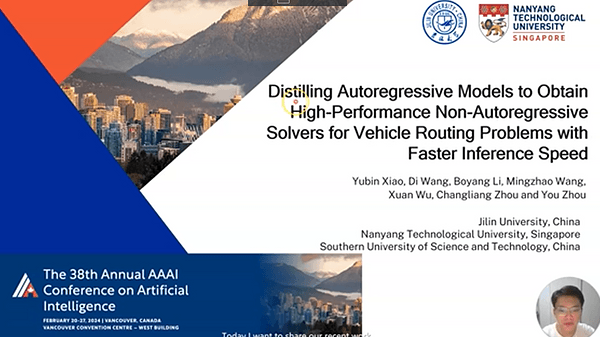 Distilling Autoregressive Models to Obtain High-Performance Non-autoregressive Solvers for Vehicle Routing Problems with Faster Inference Speed | VIDEO