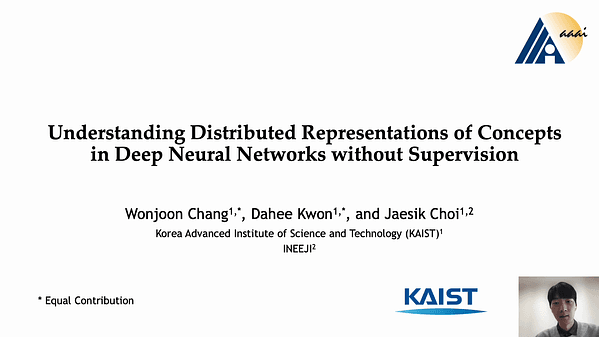 Understanding Distributed Representations of Concepts in Deep Neural Networks without Supervision | VIDEO