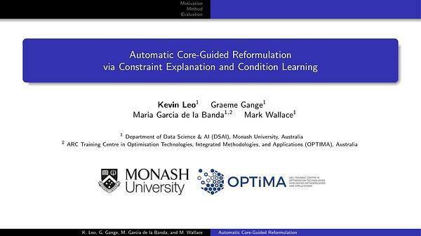 Automatic Core-Guided Reformulation via Constraint Explanation and Condition Learning