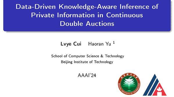 Data-Driven Knowledge-Aware Inference of Private Information in Continuous Double Auctions