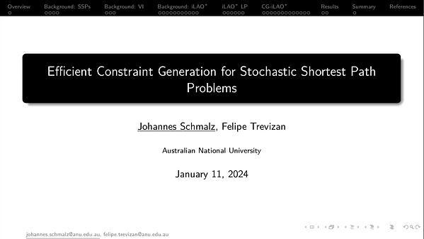 Efficient Constraint Generation for Stochastic Shortest Path Problems