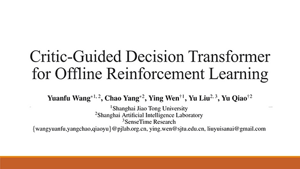 Critic-Guided Decision Transformer for Offline Reinforcement Learning | VIDEO