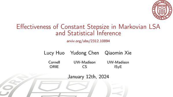 Effectiveness of Constant Stepsize in Markovian LSA and Statistical Inference