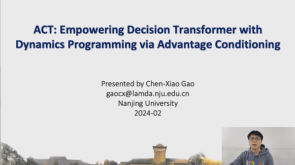 ACT: Empowering Decision Transformer with Dynamic Programming via Advantage Conditioning | VIDEO