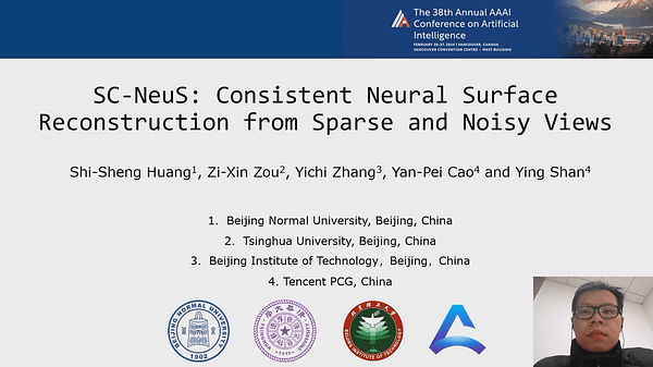 SC-NeuS: Consistent Neural Surface Reconstruction from Sparse and Noisy Views