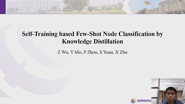 Self-Training Based Few-Shot Node Classification by Knowledge Distillation