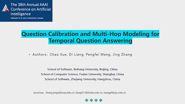 Question Calibration and Multi-Hop Modeling for Temporal Question Answering | VIDEO