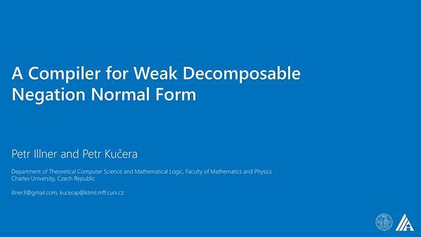 A Compiler for Weak Decomposable Negation Normal Form