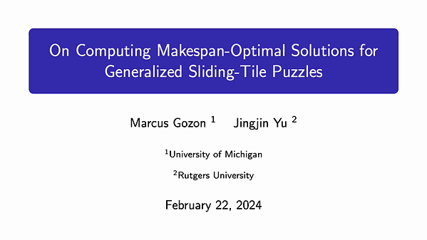 On Computing Makespan-Optimal Solutions for Generalized Sliding-Tile Puzzles