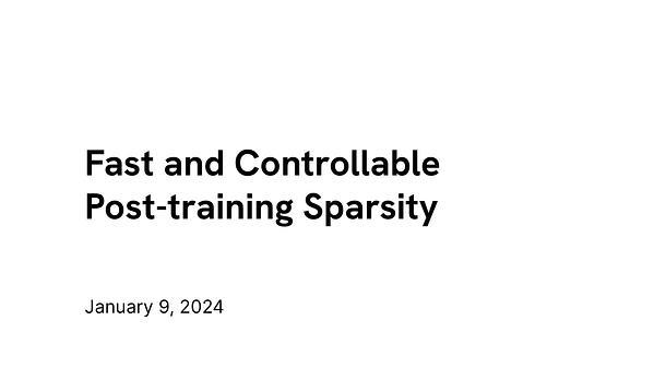 Fast and Controllable Post-training Sparsity: Learning Optimal Sparsity Allocation with Global Constraint in Minutes