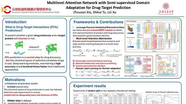 Multilevel Attention Network with Semi-supervised Domain Adaptation for Drug-Target Prediction