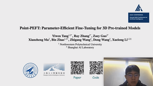 Point-PEFT: Parameter-Efficient Fine-Tuning for 3D Pre-trained Models | VIDEO