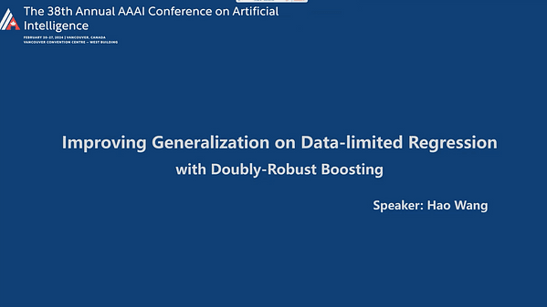 Improving Neural Network Generalization on Data-Limited Regression with Doubly-Robust Boosting | VIDEO