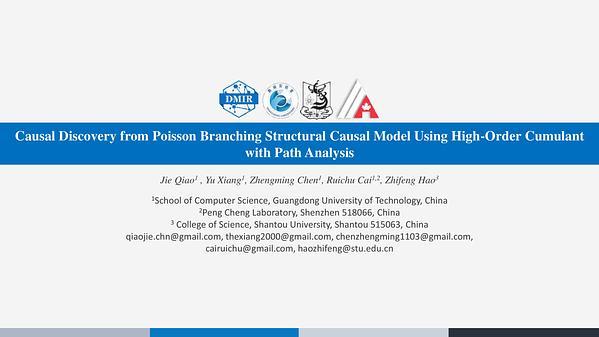 Causal Discovery from Poisson Branching Structural Causal Model Using High-Order Cumulant with Path Analysis