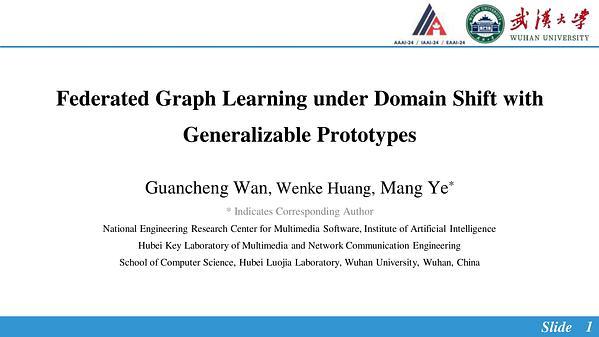 Federated Graph Learning under Domain Shift with Generalizable Prototypes