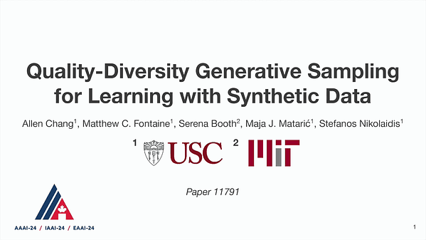 Quality-Diversity Generative Sampling for Learning with Synthetic Data | VIDEO