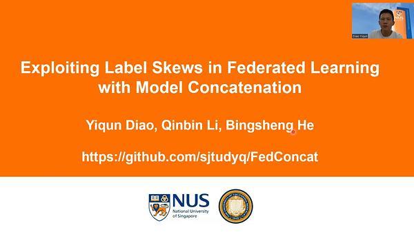 Exploiting Label Skews in Federated Learning with Model Concatenation | VIDEO