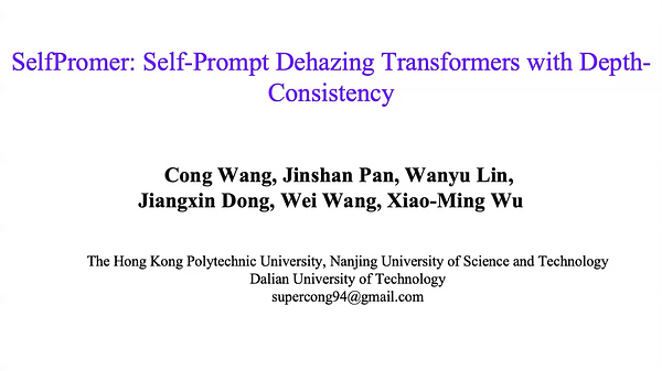 SelfPromer: Self-Prompt Dehazing Transformers with Depth-Consistency