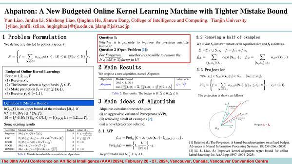 Ahpatron: A New Budgeted Online Kernel Learning Machine with Tighter Mistake Bound